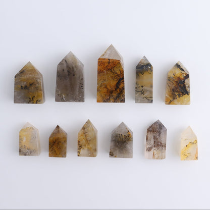 Dendritic Golden Healer Quartz Towers Set of 11