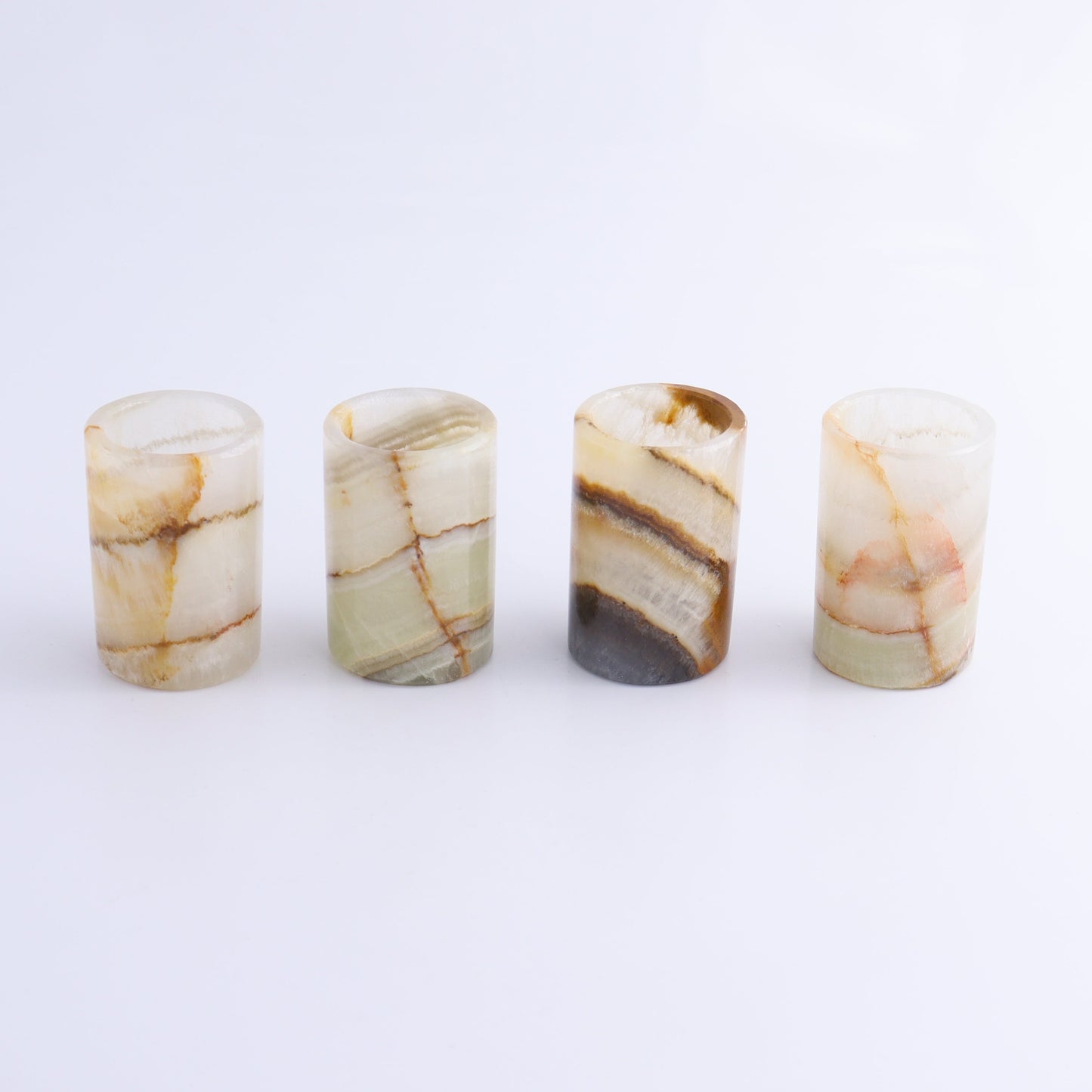 Shot Glass Set Mexican Onyx/Calcite Green - Expert Wholesale and Supplier of Wholesale Crystals & Bulk Gemstones, ["Calcite","Catalog Onyx","Mexico","onyx","Shot Glasses"]