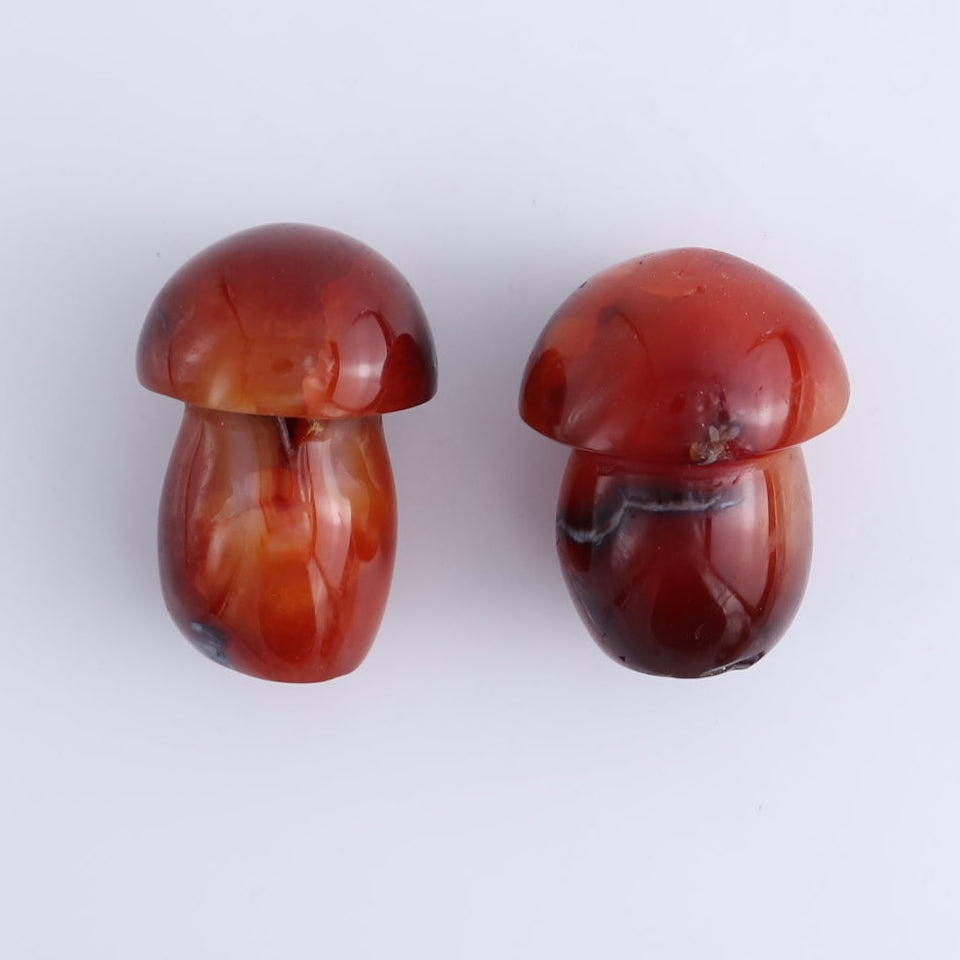 Carnelian Mushrooms Set of 8