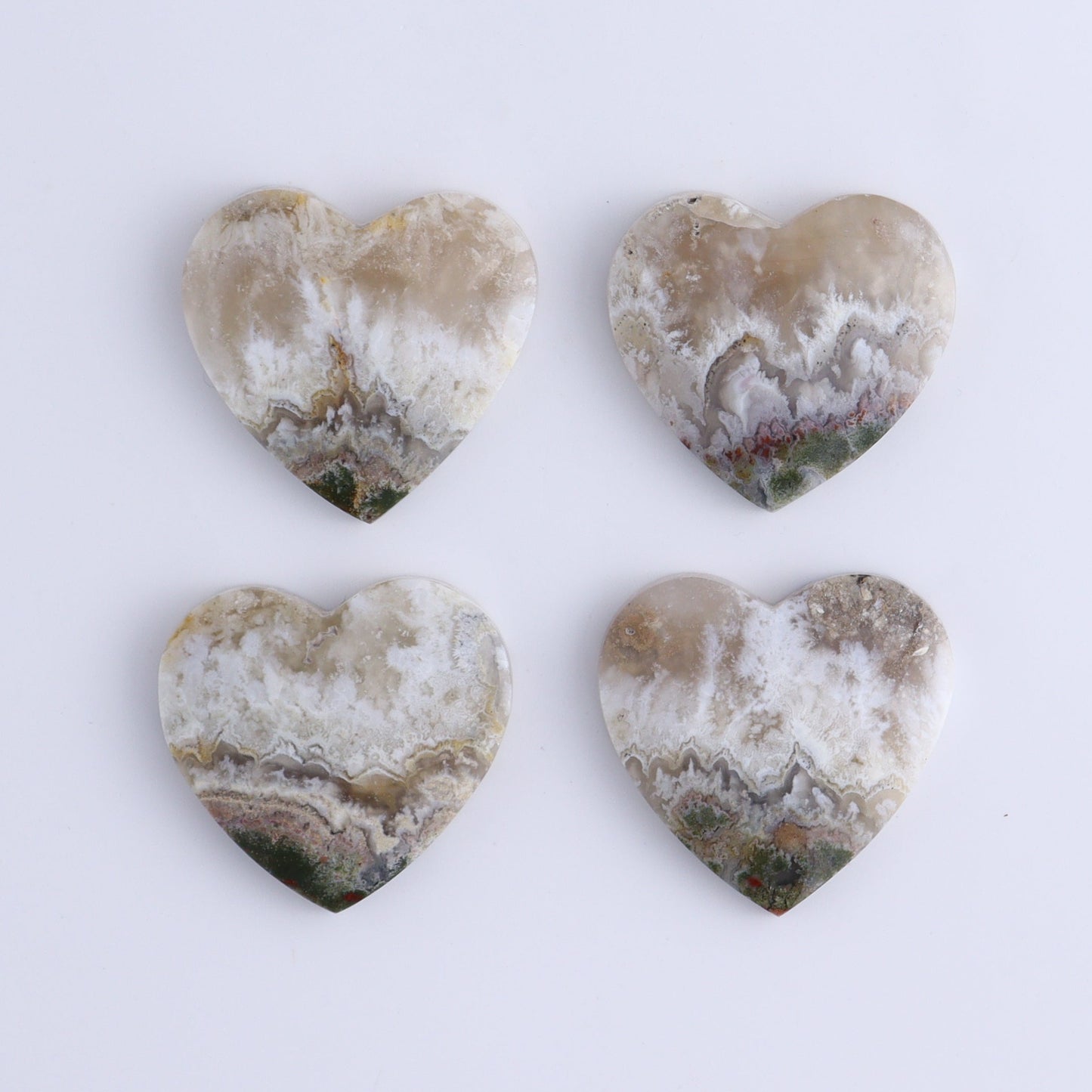 One Moss Agate Heart Cab - Expert Wholesale and Supplier of Wholesale Crystals & Bulk Gemstones, ["Agate","Cabs","Hearts","Moss Agate"]