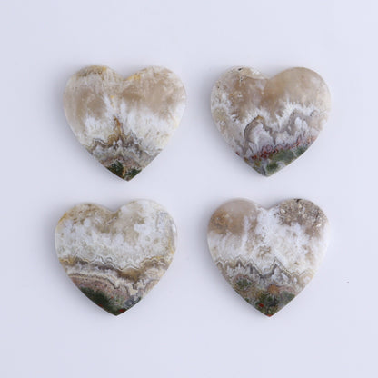 One Moss Agate Heart Cab - Expert Wholesale and Supplier of Wholesale Crystals & Bulk Gemstones, ["Agate","Cabs","Hearts","Moss Agate"]