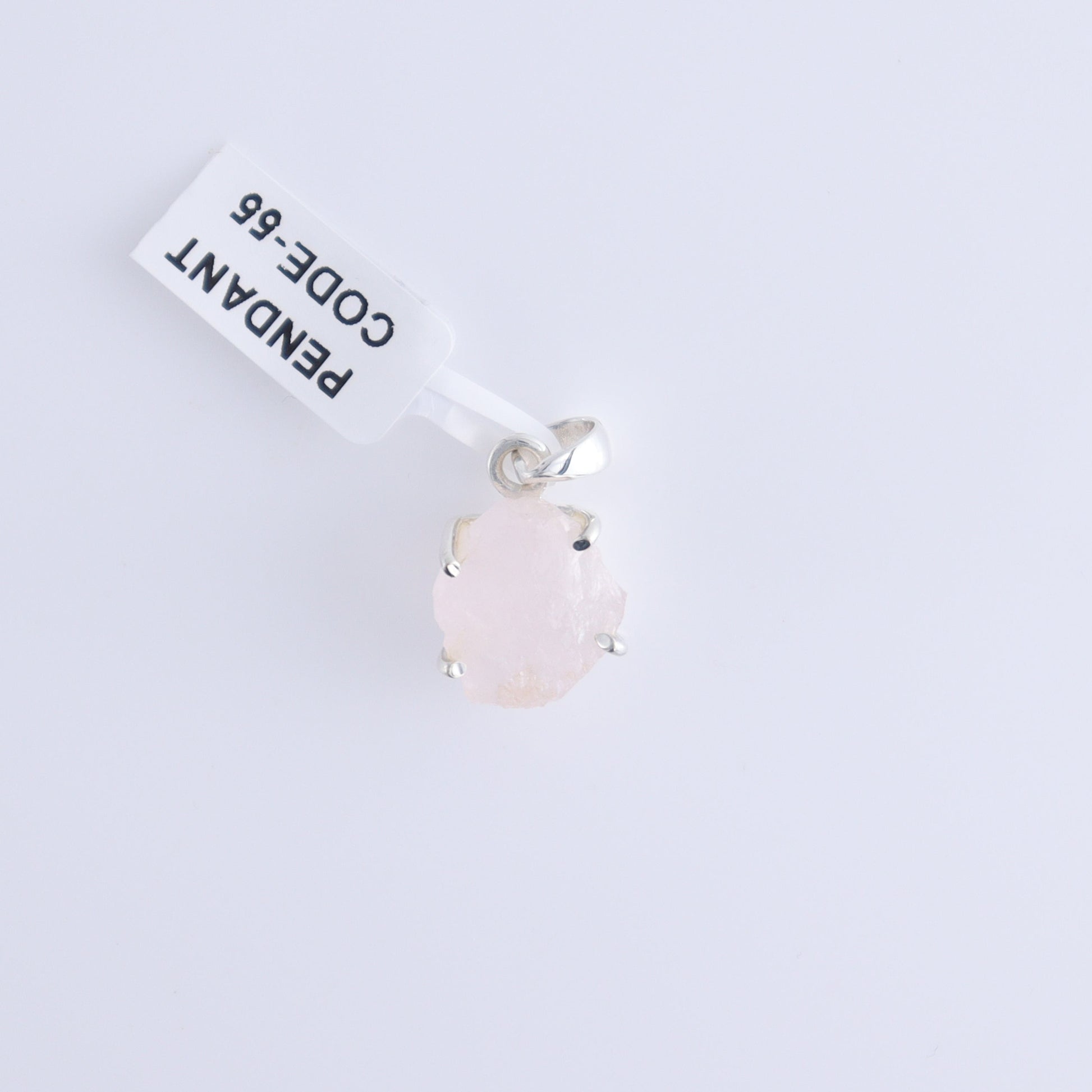 One Rose Quartz Rough Sterling Silver Pendant (chain not included) - Expert Wholesale and Supplier of Wholesale Crystals & Bulk Gemstones, ["Pendant","Rose Quartz","Sterling Silver"]