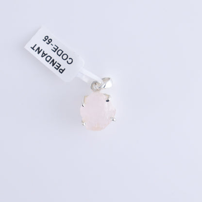 One Rose Quartz Rough Sterling Silver Pendant (chain not included) - Expert Wholesale and Supplier of Wholesale Crystals & Bulk Gemstones, ["Pendant","Rose Quartz","Sterling Silver"]