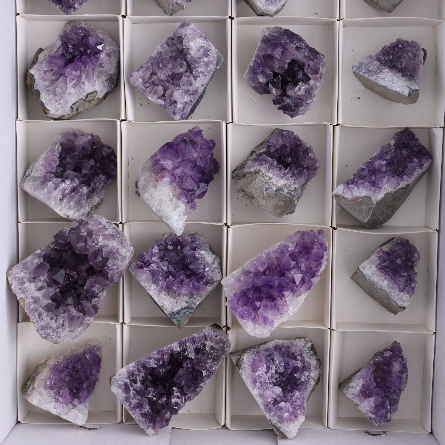 Amethyst Cut Base Set of 24 - Expert Wholesale and Supplier of Wholesale Crystals & Bulk Gemstones, ["Amethyst","Cut Base"]