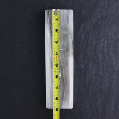One Mexican Onyx/Calcite White & Grey Incense Holder