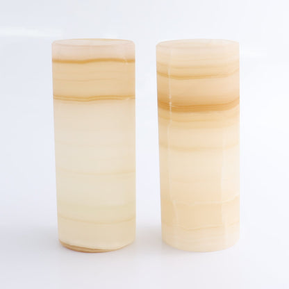 One Small Flower Vase Mexican Onyx/Calcite Light Honey