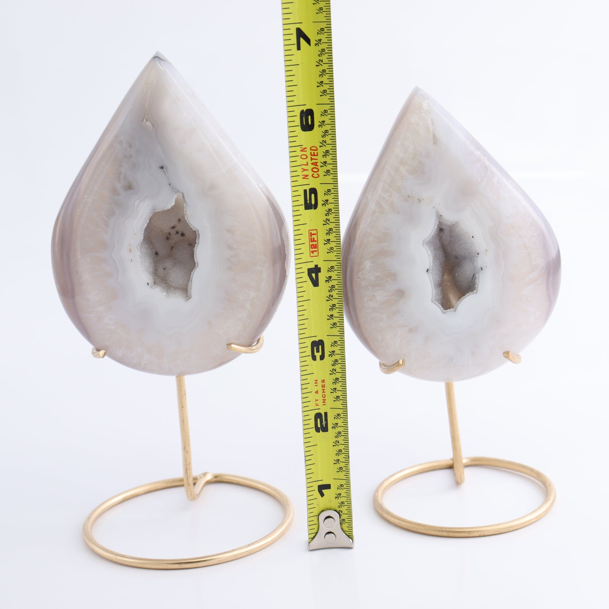 Agate Teardrops with Stand Set of 3 - Expert Wholesale and Supplier of Wholesale Crystals & Bulk Gemstones, ["Agate","Brazil","moons"]