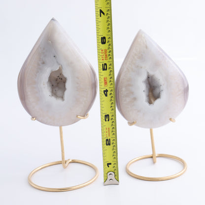 Agate Teardrops with Stand Set of 3 - Expert Wholesale and Supplier of Wholesale Crystals & Bulk Gemstones, ["Agate","Brazil","moons"]