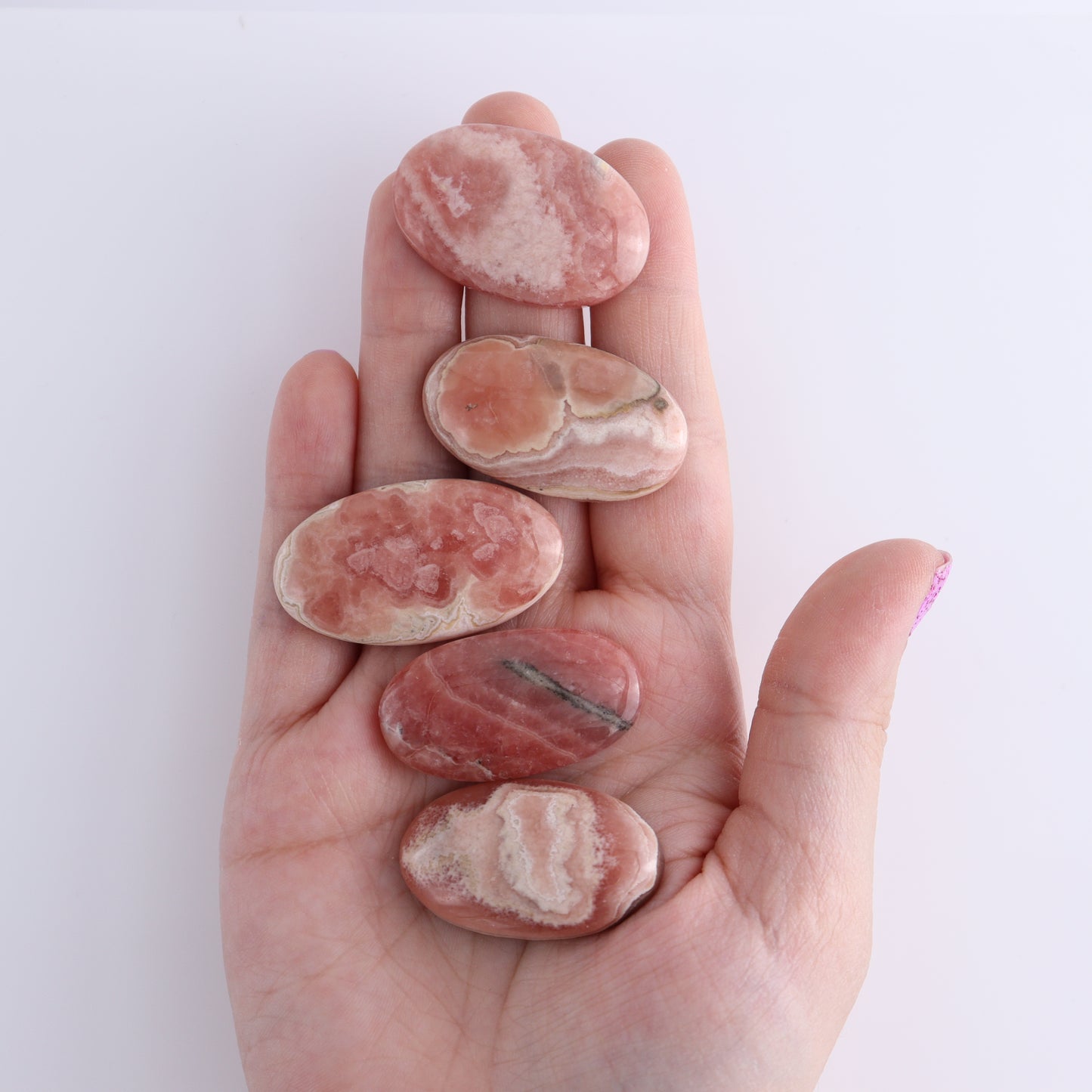 Rhodochrosite Oval Cabs Set of 6 - Expert Wholesale and Supplier of Wholesale Crystals & Bulk Gemstones, ["Argentina","Cabs","Oval","Rhodochrosite"]