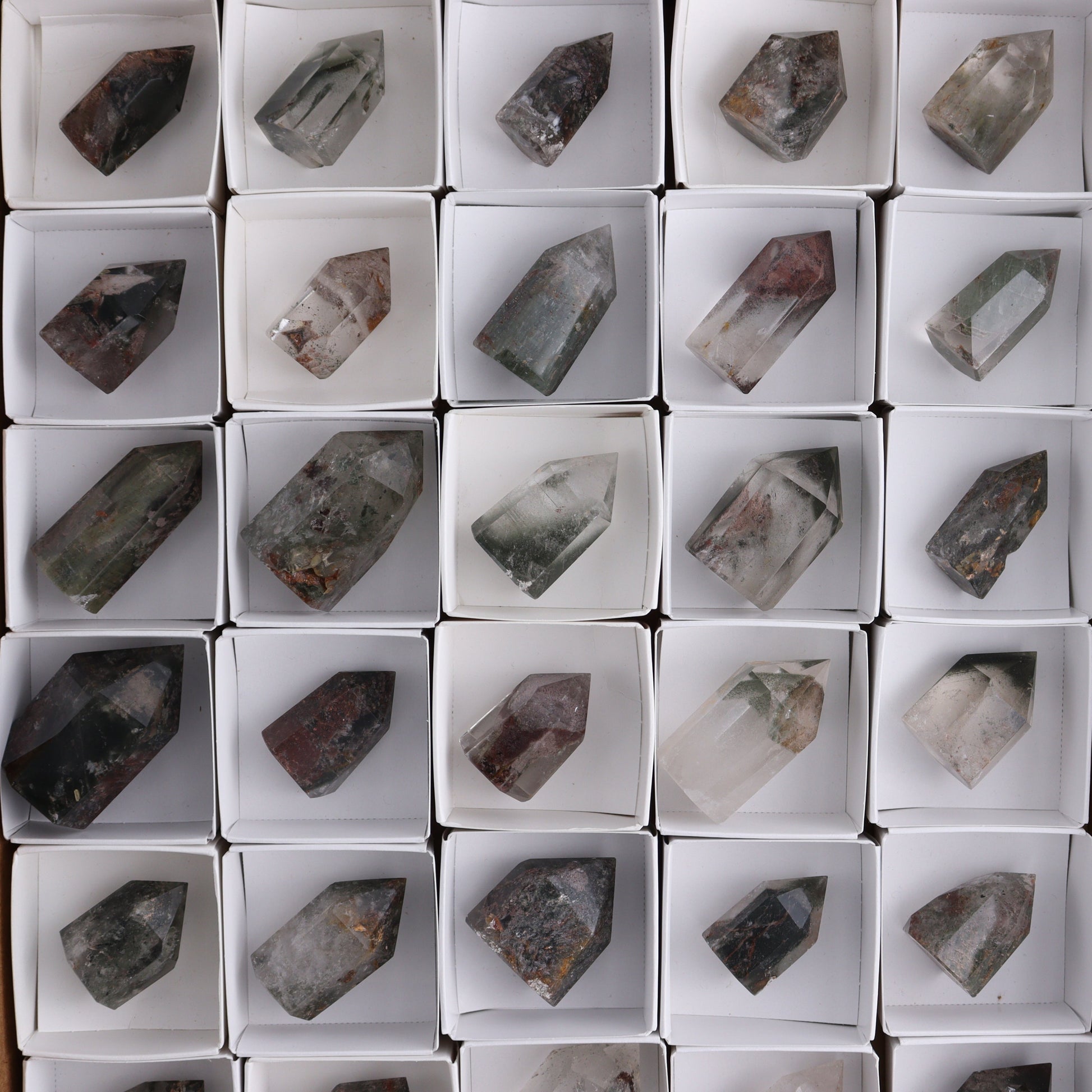 Garden Quartz Towers Set of 35 - Expert Wholesale and Supplier of Wholesale Crystals & Bulk Gemstones, ["Garden Quartz","Quartz","Towers"]