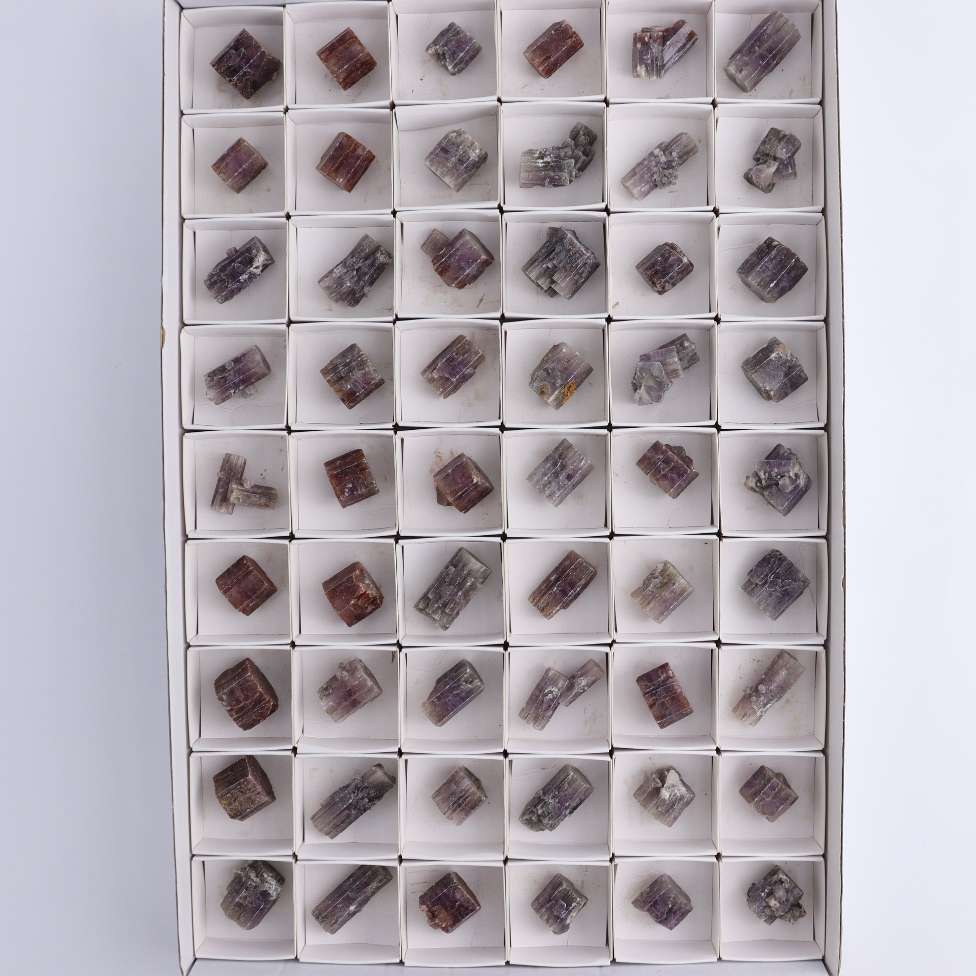 Purple Aragonite Set of 54 - Expert Wholesale and Supplier of Wholesale Crystals & Bulk Gemstones, ["aragonite","Purple Aragonite","Spain"]