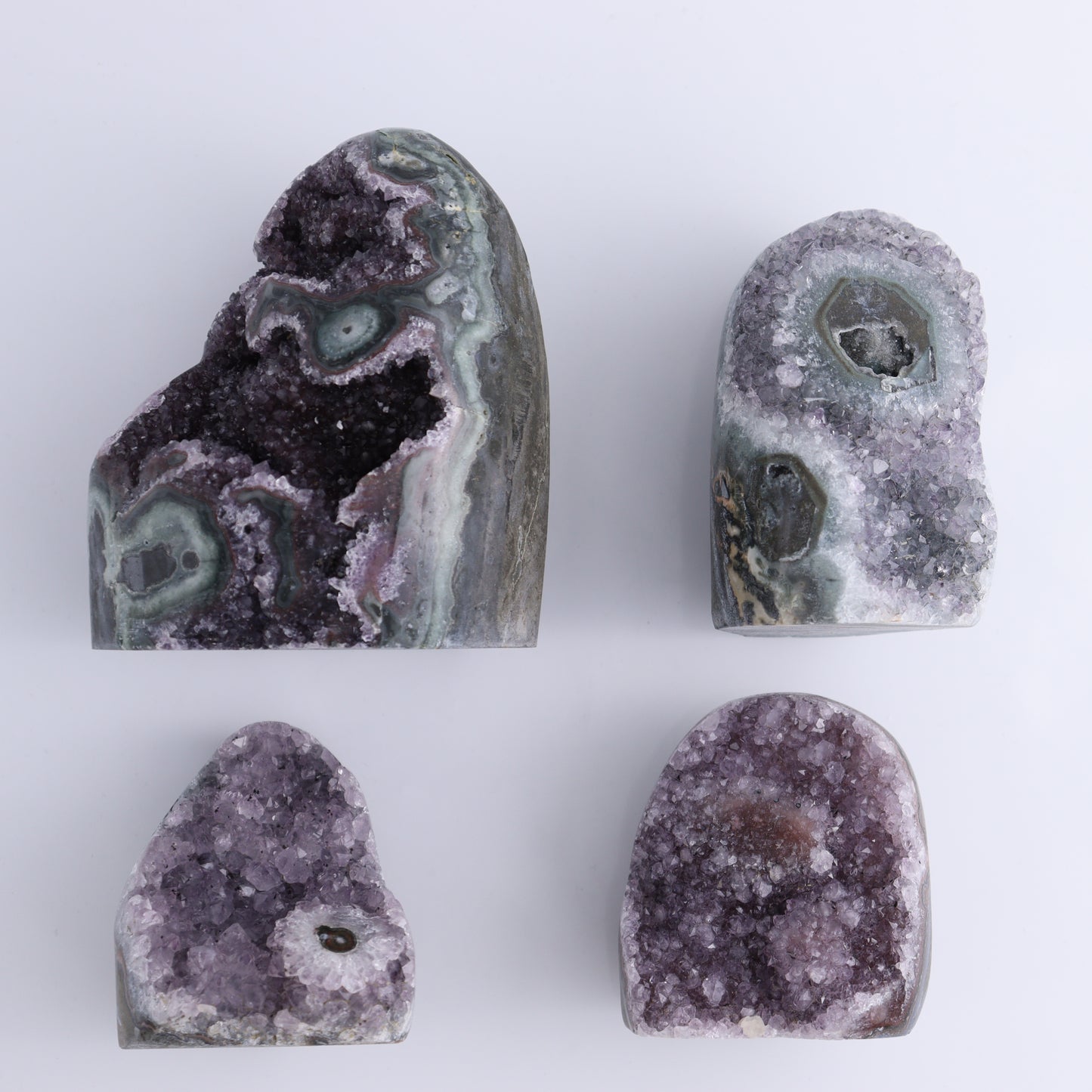 Uruguay Amethyst Set of 4 - Expert Wholesale and Supplier of Wholesale Crystals & Bulk Gemstones, ["Amethyst","Freeforms","Uruguay"]