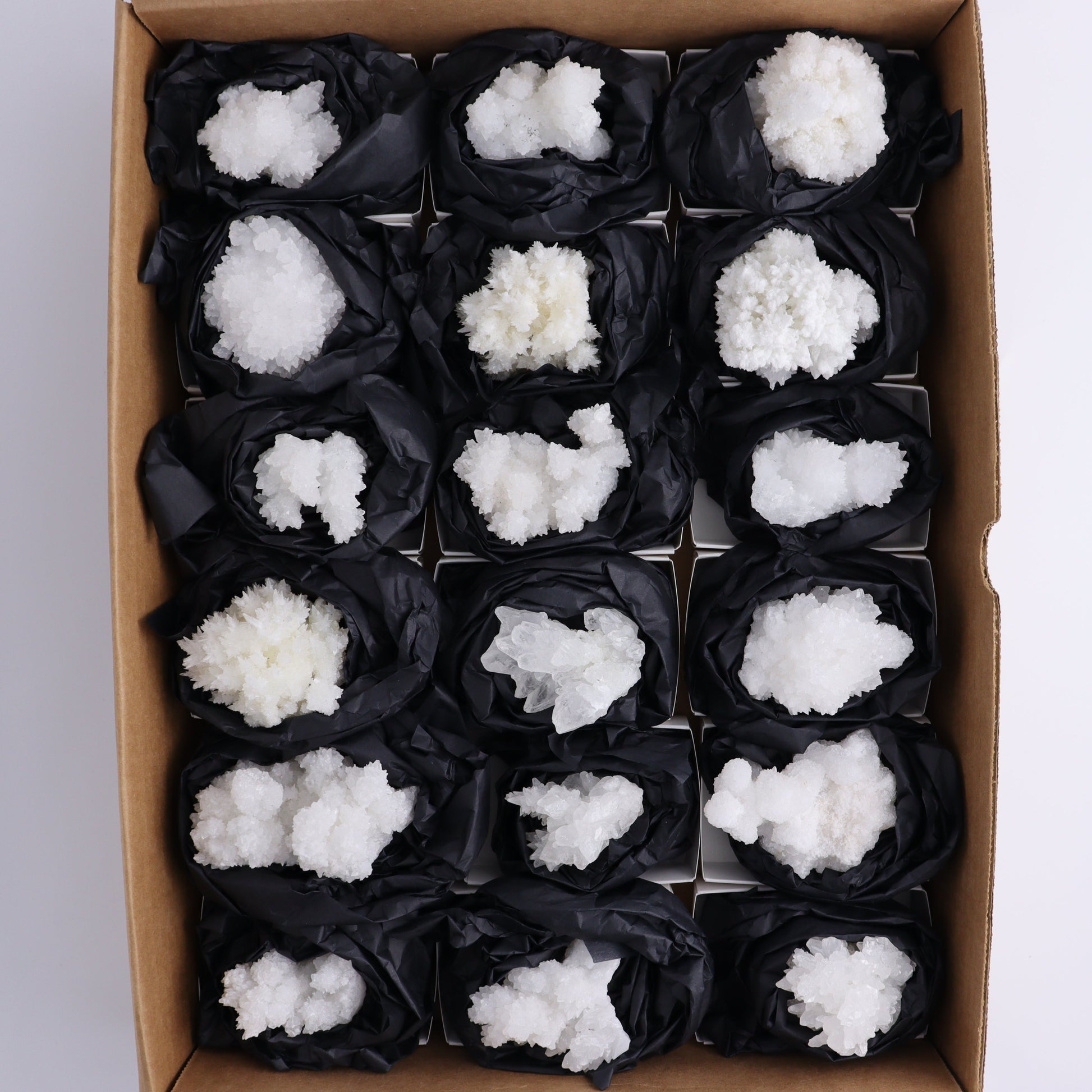 Aragonite Clusters Set of 18 - Expert Wholesale and Supplier of Wholesale Crystals & Bulk Gemstones, ["aragonite","Clusters","Freeforms","Mexico"]