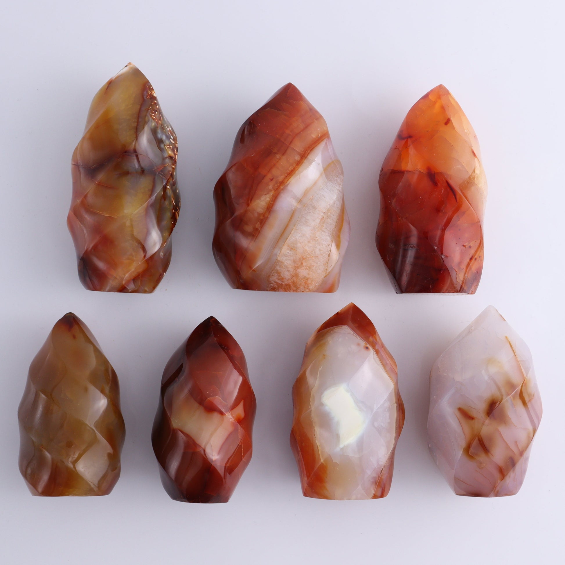 Carnelian Flames Set of 7 - Expert Wholesale and Supplier of Wholesale Crystals & Bulk Gemstones, ["carnelian","flames","Madagascar"]