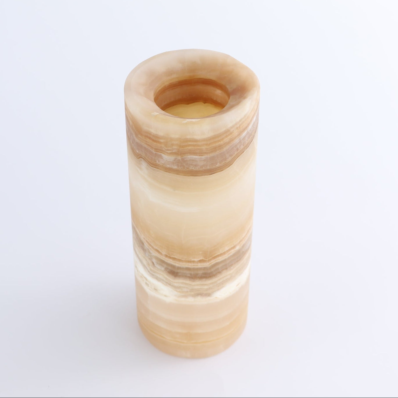 One Small Flower Vase Mexican Onyx/Calcite Dark Honey