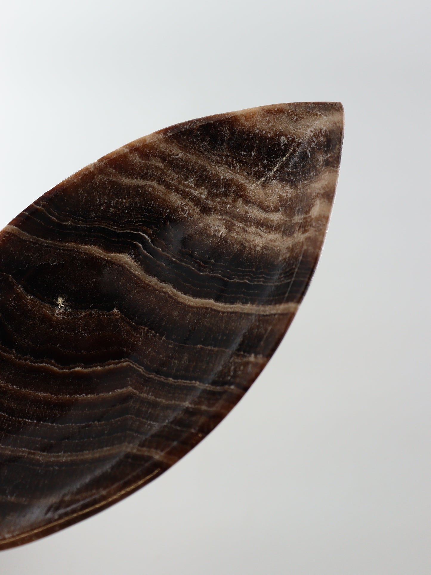 Large Chocolate Onyx Leaf Dishes Set of 6