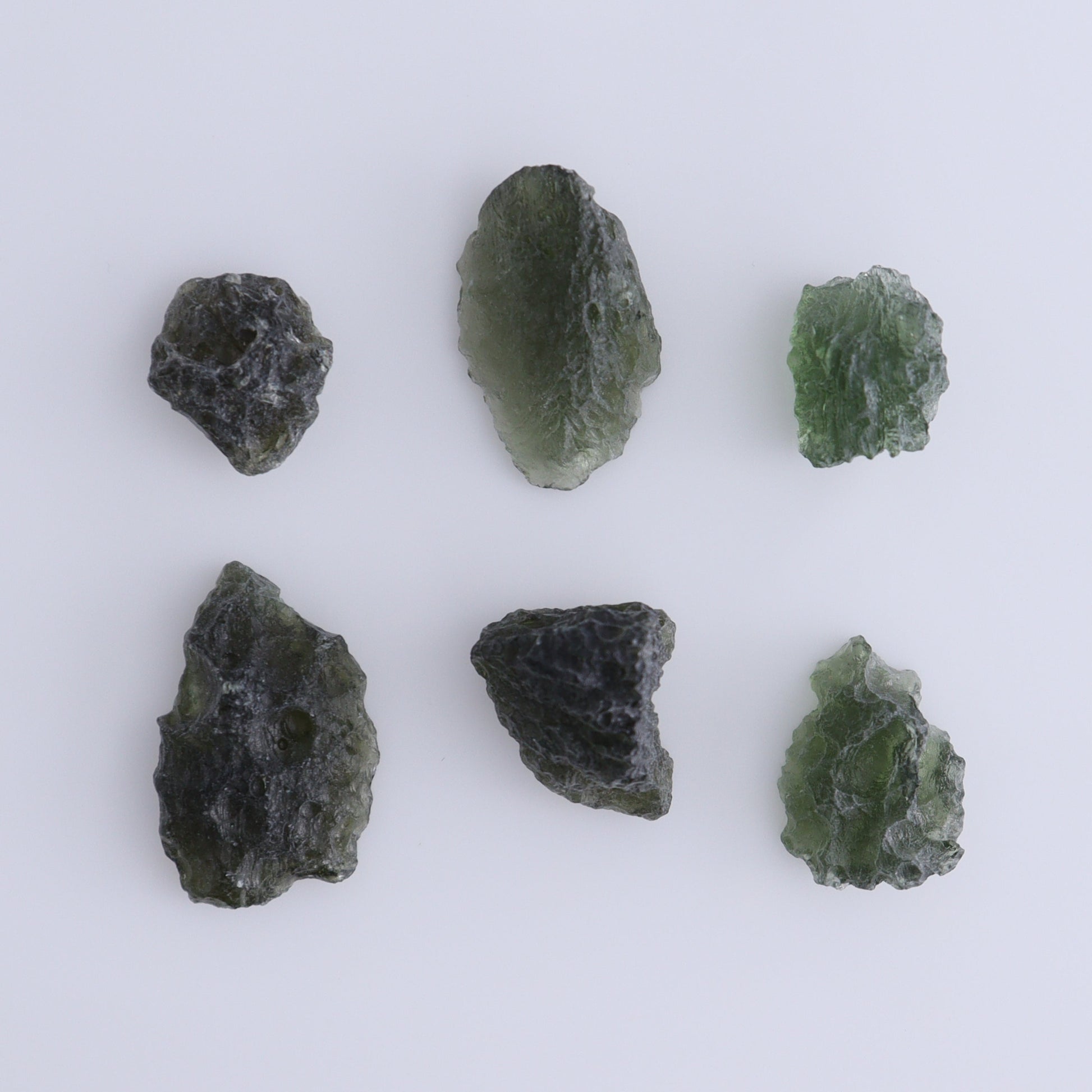 Moldavite Pieces Set of 6 - Expert Wholesale and Supplier of Wholesale Crystals & Bulk Gemstones, ["Czech Republic","Moldavite","Pieces"]