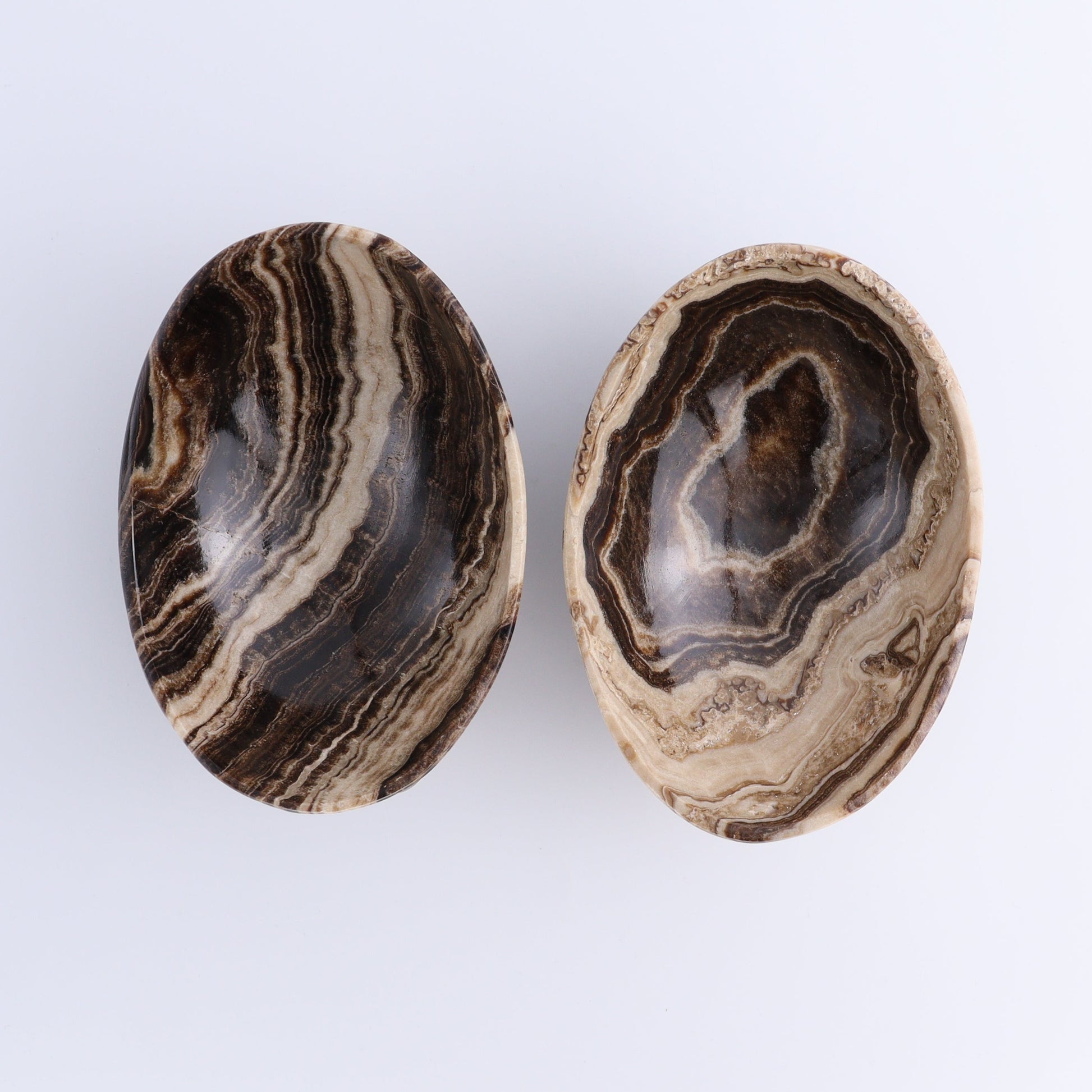 One Mexican Onyx/Calcite Chocolate Small Oval Bowl - Expert Wholesale and Supplier of Wholesale Crystals & Bulk Gemstones, ["bowl","Bowls","Calcite","Catalog Onyx","Decorative Dish","Mexico","onyx"]