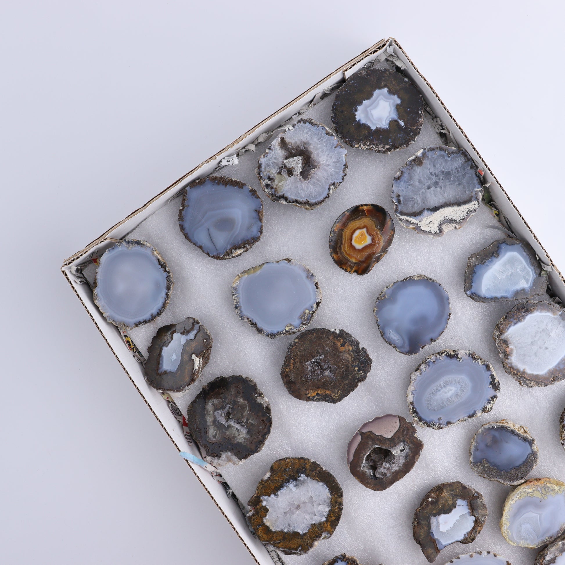 Agate Geodes Flat of 25 - Expert Wholesale and Supplier of Wholesale Crystals & Bulk Gemstones, ["Agate","flat","Flats","Geodes"]