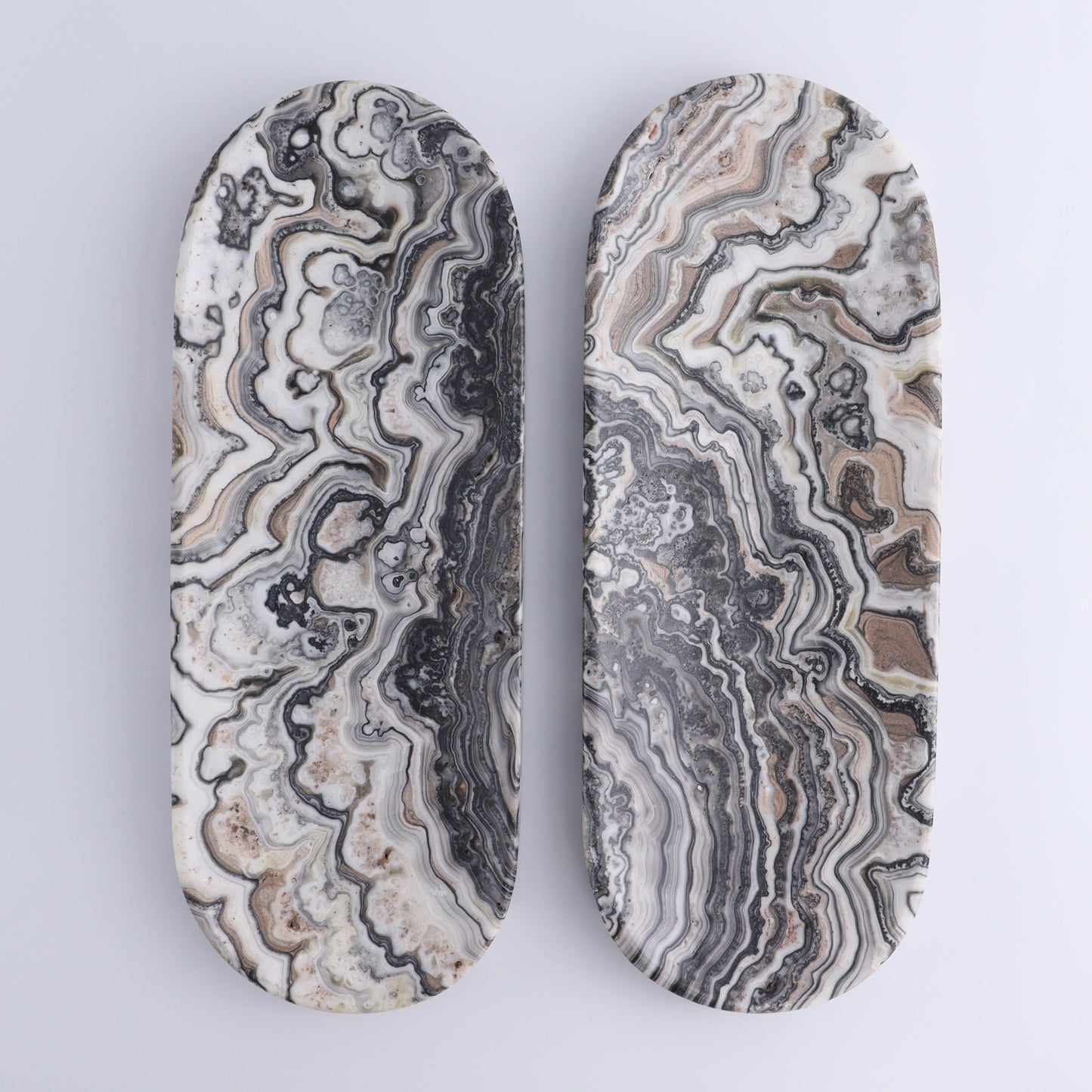 One Zebra Gray Onyx Oval Dish - Expert Wholesale and Supplier of Wholesale Crystals & Bulk Gemstones, ["Catalog Onyx","Decorative Dish","Mexico","onyx","Oval Dish"]