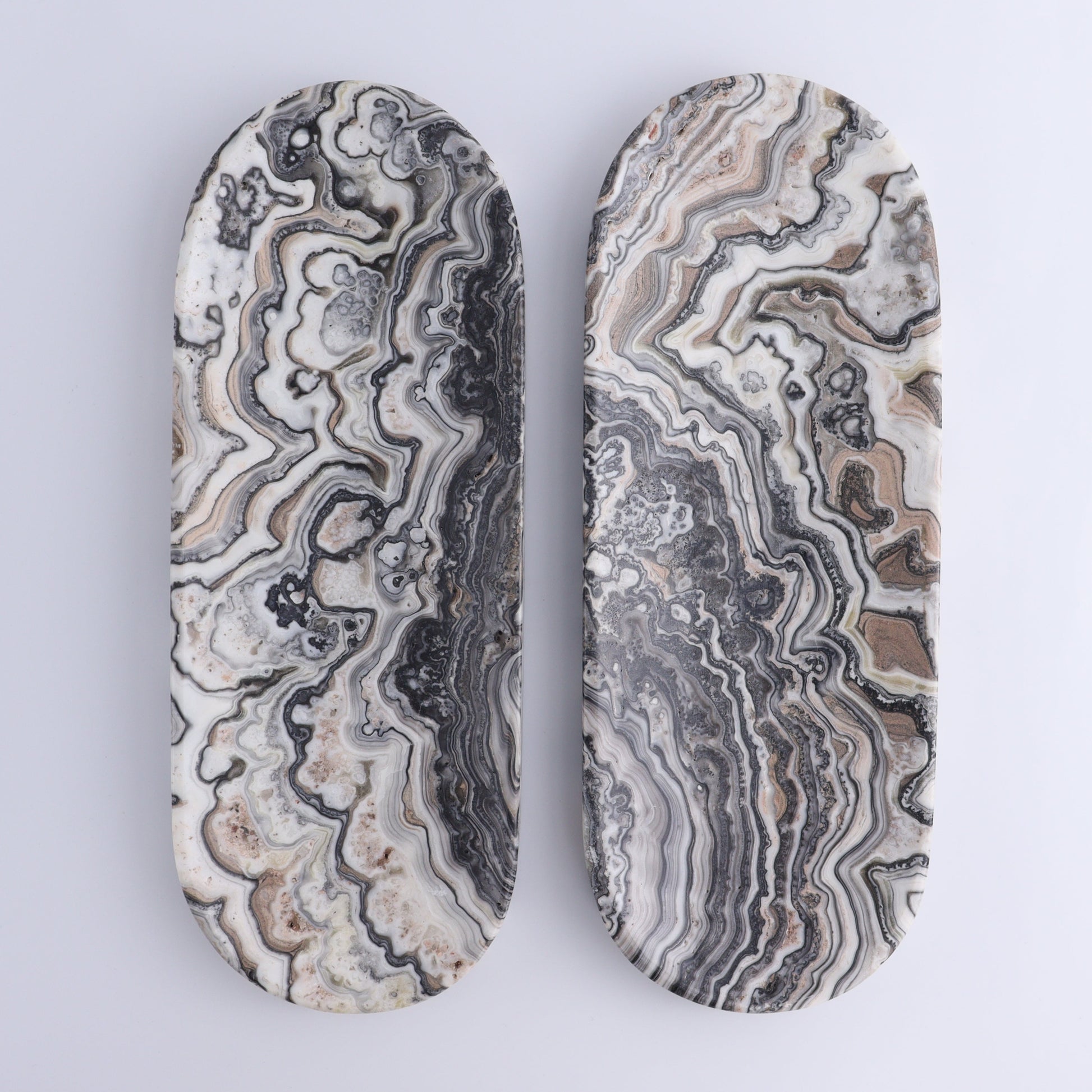 One Zebra Gray Onyx Oval Dish - Expert Wholesale and Supplier of Wholesale Crystals & Bulk Gemstones, ["Catalog Onyx","Decorative Dish","Mexico","onyx","Oval Dish"]