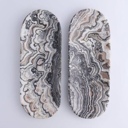 One Zebra Gray Onyx Oval Dish - Expert Wholesale and Supplier of Wholesale Crystals & Bulk Gemstones, ["Catalog Onyx","Decorative Dish","Mexico","onyx","Oval Dish"]