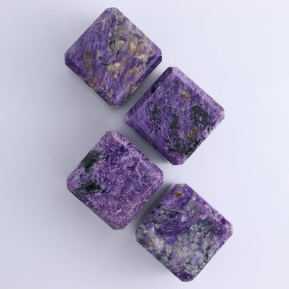 Charoite Cubes Set of 4 - Expert Wholesale and Supplier of Wholesale Crystals & Bulk Gemstones, ["Charoite","Cubes","Russia"]