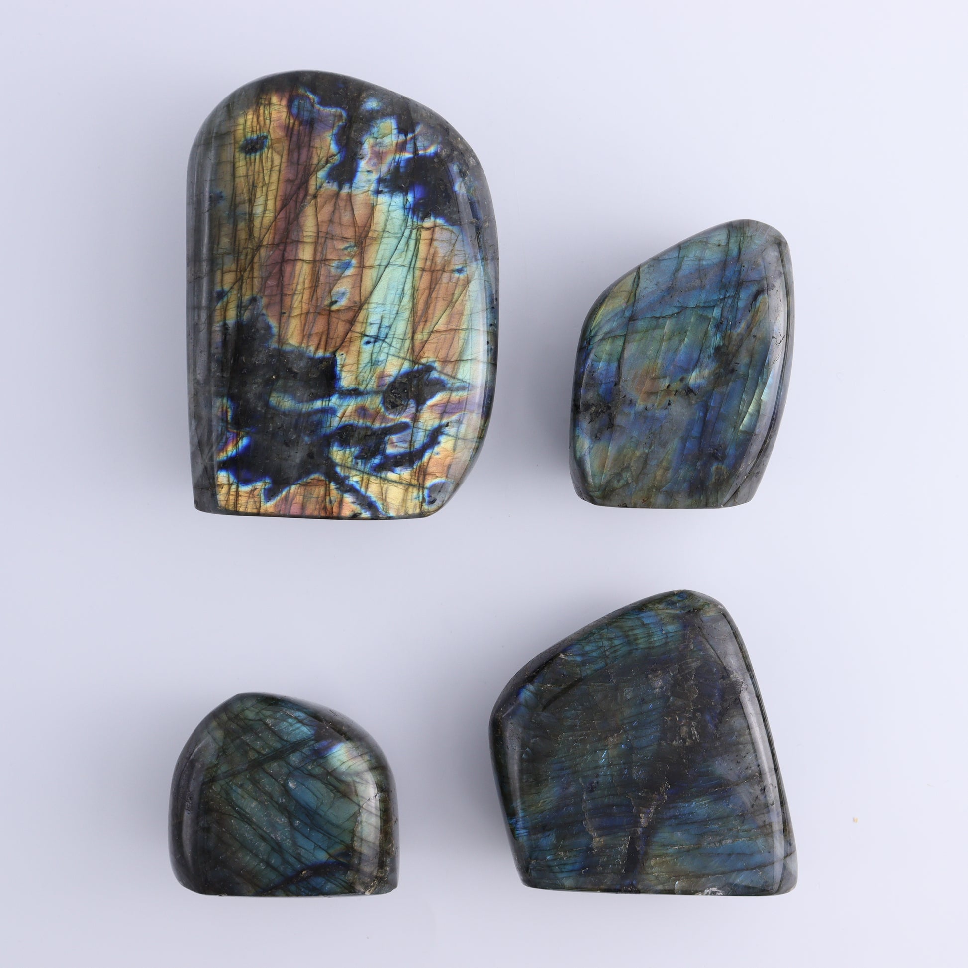 Labradorite Freeform Set of 4 - Expert Wholesale and Supplier of Wholesale Crystals & Bulk Gemstones, ["Freeforms","Labradorite","Madagascar"]