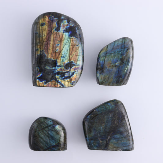 Labradorite Freeform Set of 4 - Expert Wholesale and Supplier of Wholesale Crystals & Bulk Gemstones, ["Freeforms","Labradorite","Madagascar"]