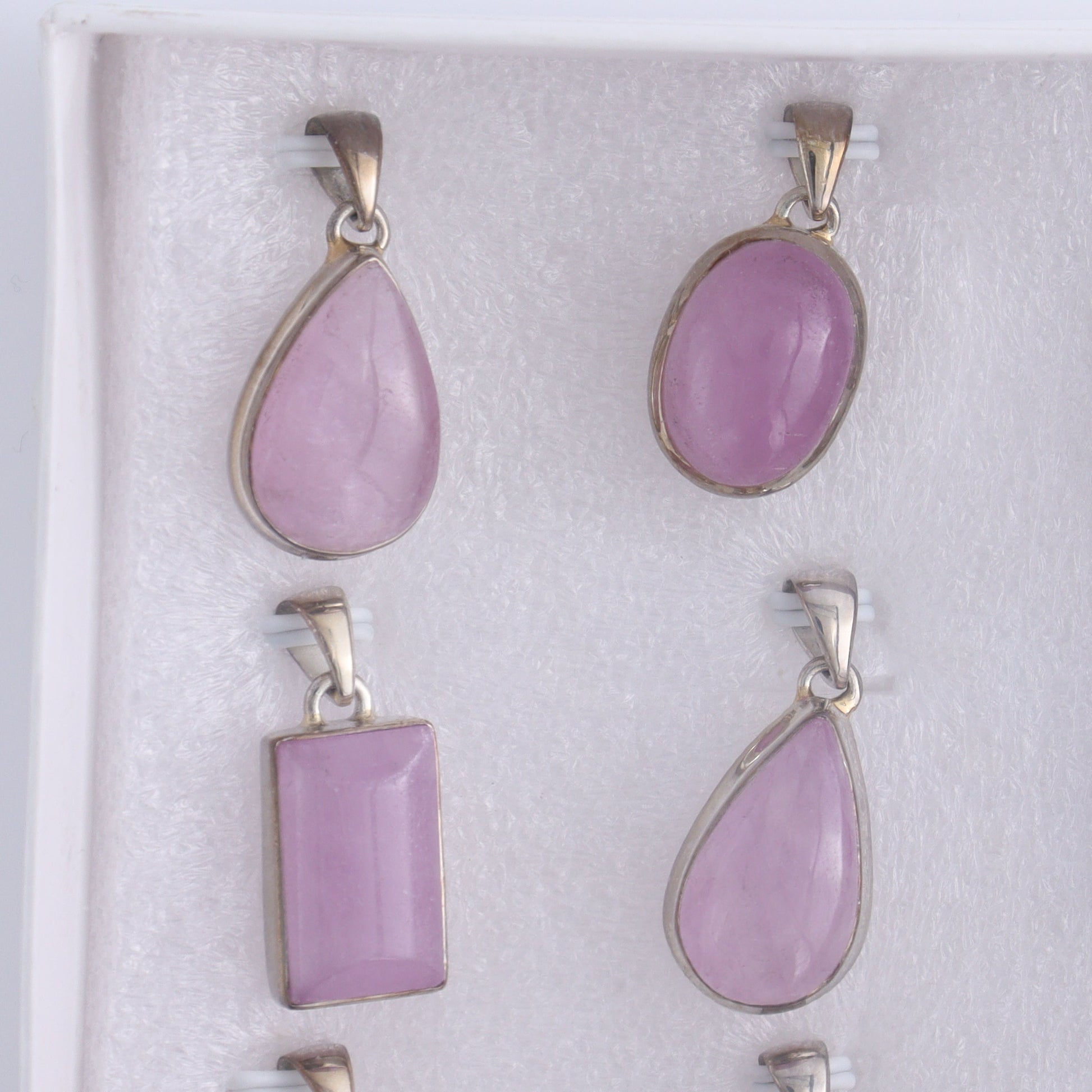 Kunzite Pendants Pendants Set of 9 - Expert Wholesale and Supplier of Wholesale Crystals & Bulk Gemstones, ["close_50","India","Kunzite","Pendant","Pendants","sterling silver"]