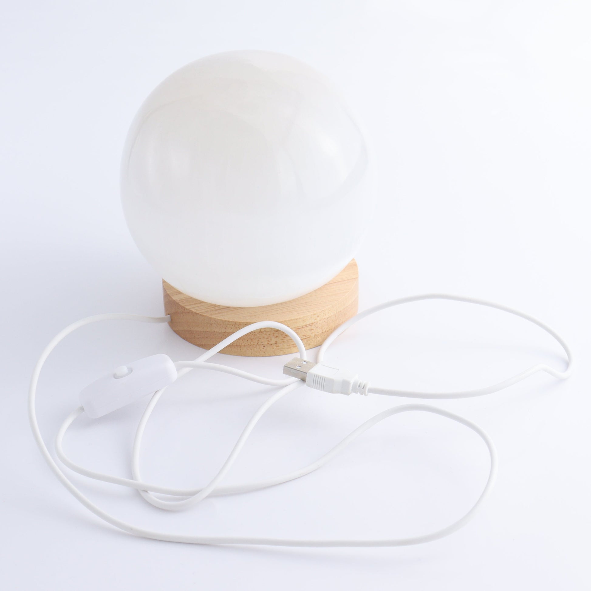 One Selenite (Satin Spar) Sphere Lamp with Light - Expert Wholesale and Supplier of Wholesale Crystals & Bulk Gemstones, ["Lamps","Morocco","selenite","Spheres"]