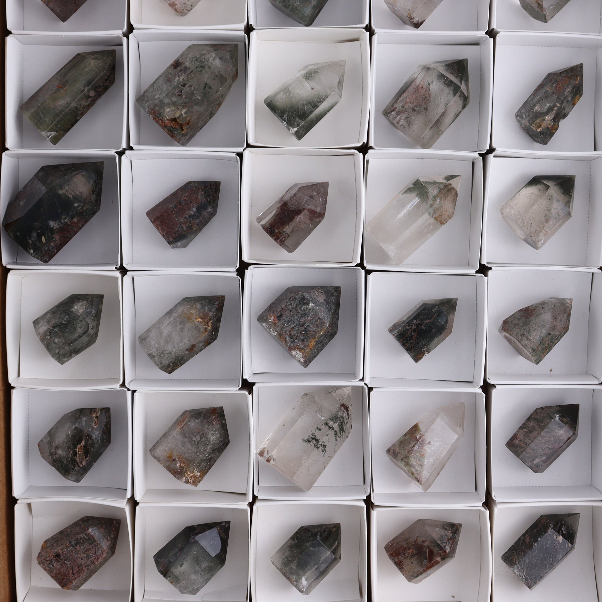 Garden Quartz Towers Set of 35 - Expert Wholesale and Supplier of Wholesale Crystals & Bulk Gemstones, ["Garden Quartz","Quartz","Towers"]