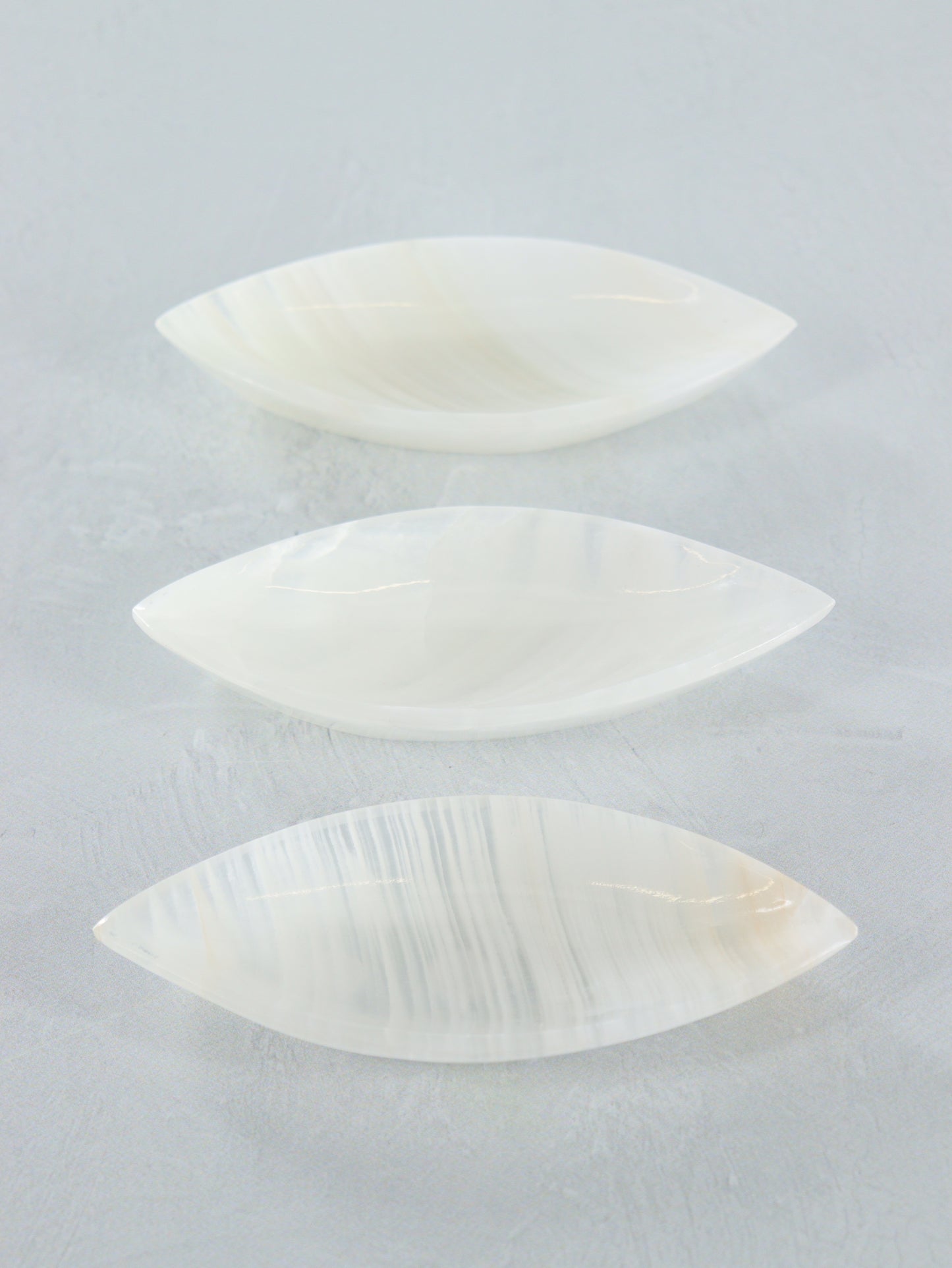 White Onyx Leaf Dishes Set of 10