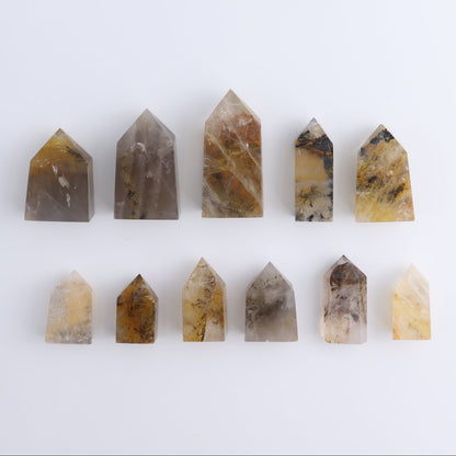 Dendritic Golden Healer Quartz Towers Set of 11