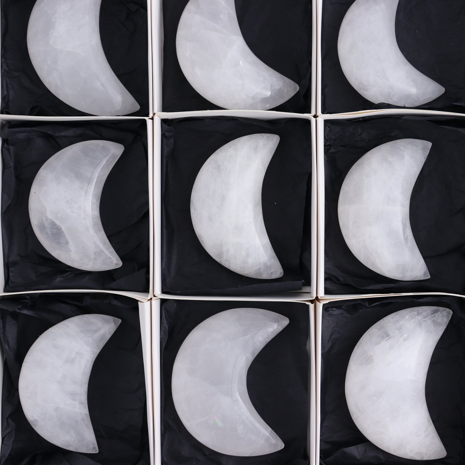 Quartz Moons Set of 12 - Expert Wholesale and Supplier of Wholesale Crystals & Bulk Gemstones, ["moons","Quartz"]