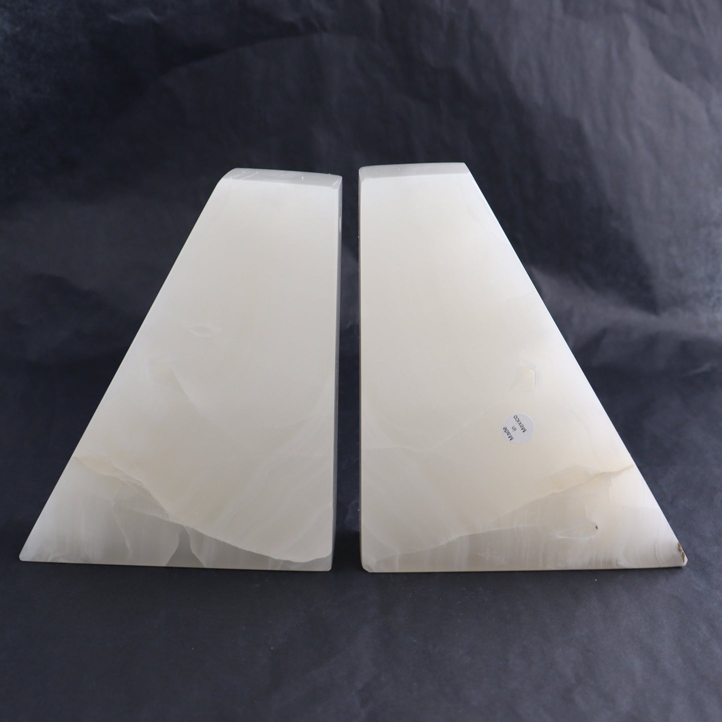 One Pair of Mexican Onyx/Calcite White Polished Bookends - Expert Wholesale and Supplier of Wholesale Crystals & Bulk Gemstones, ["Bookends","Calcite","Catalog Onyx","Mexico","onyx"]
