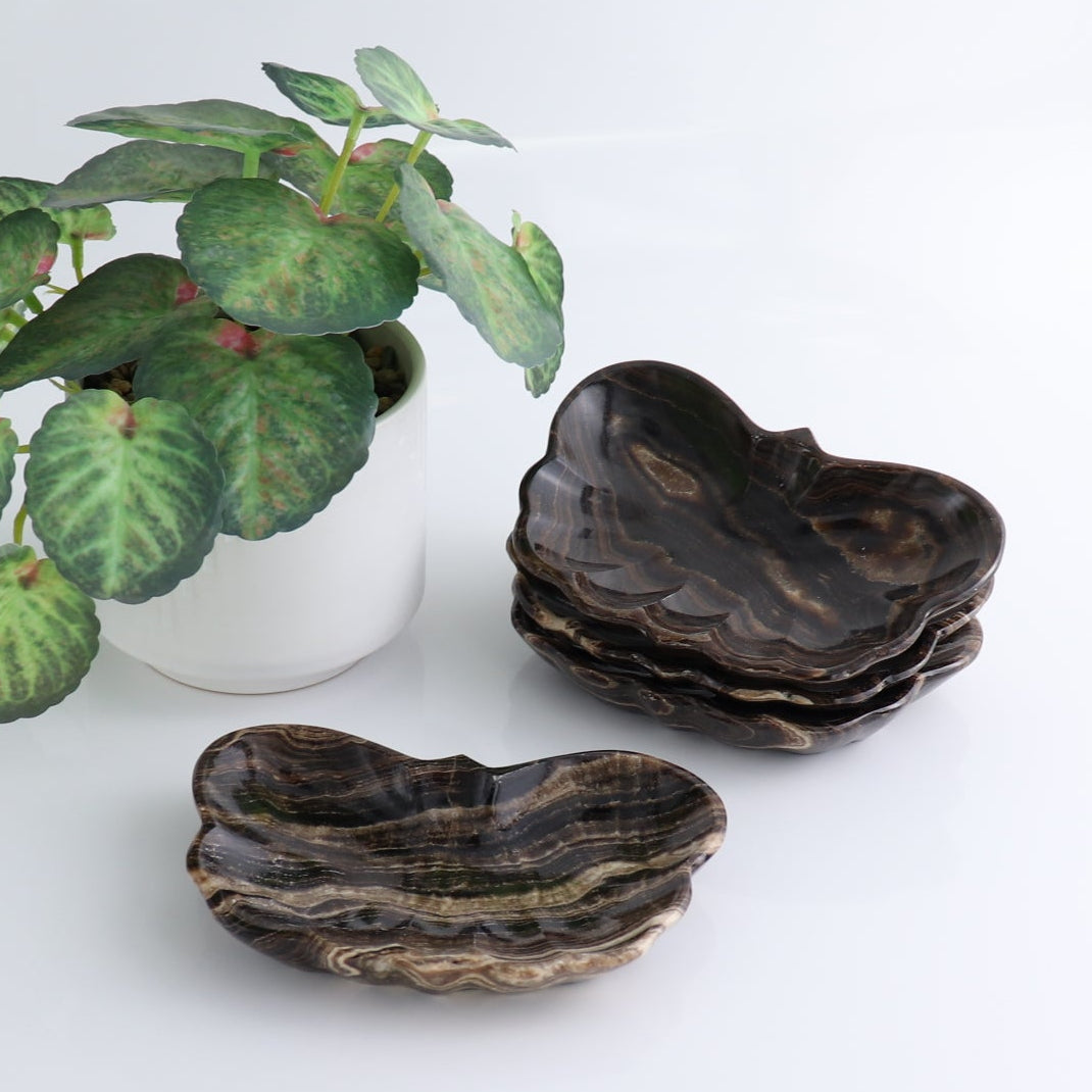 One Butterfly Bowl Mexican Onyx/Calcite Chocolate