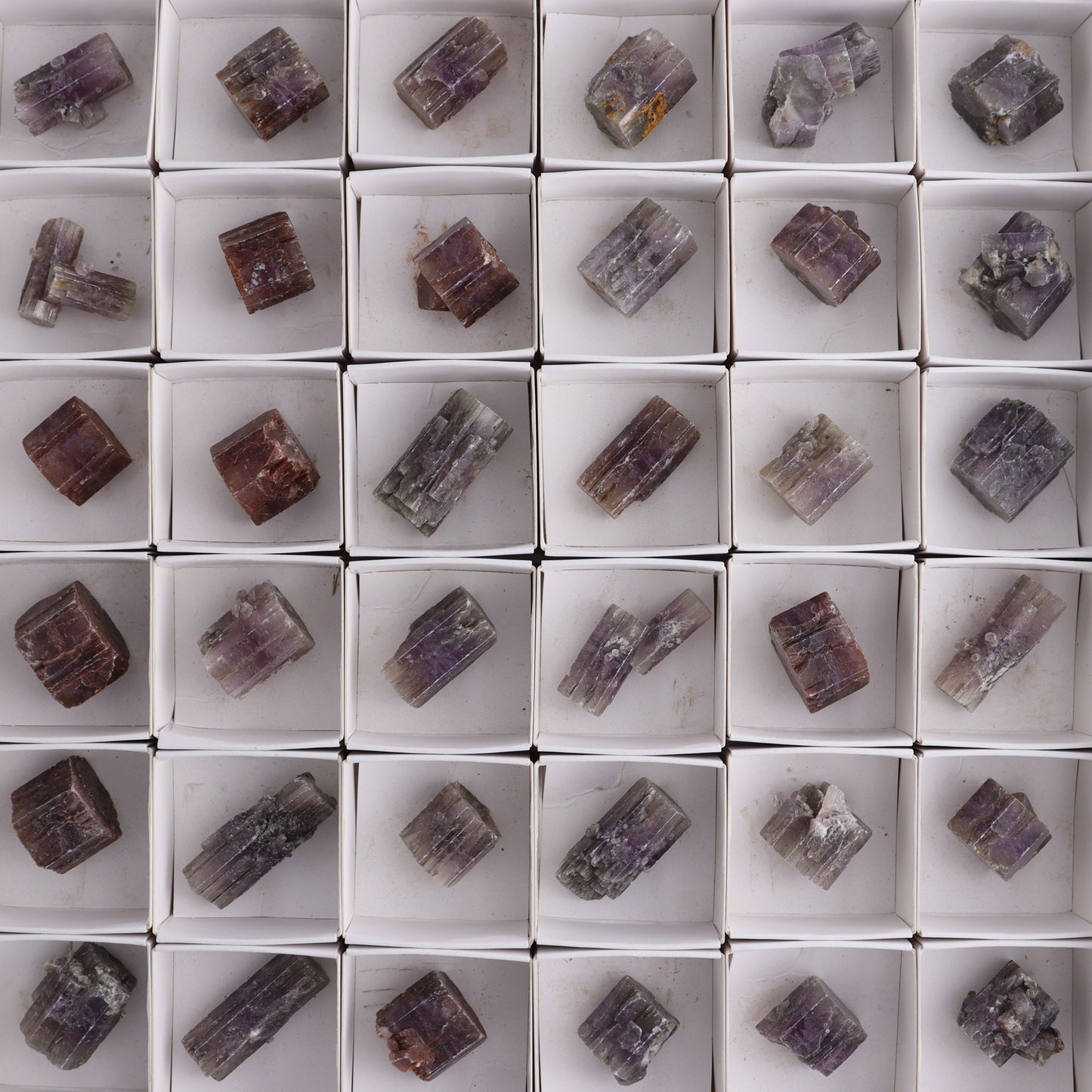 Purple Aragonite Set of 54 - Expert Wholesale and Supplier of Wholesale Crystals & Bulk Gemstones, ["aragonite","Purple Aragonite","Spain"]