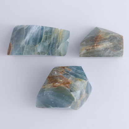 Blue Onyx Freeforms Set of 6 - Expert Wholesale and Supplier of Wholesale Crystals & Bulk Gemstones, ["Blue Onyx","Freeform","Freeforms","Mexico","onyx"]