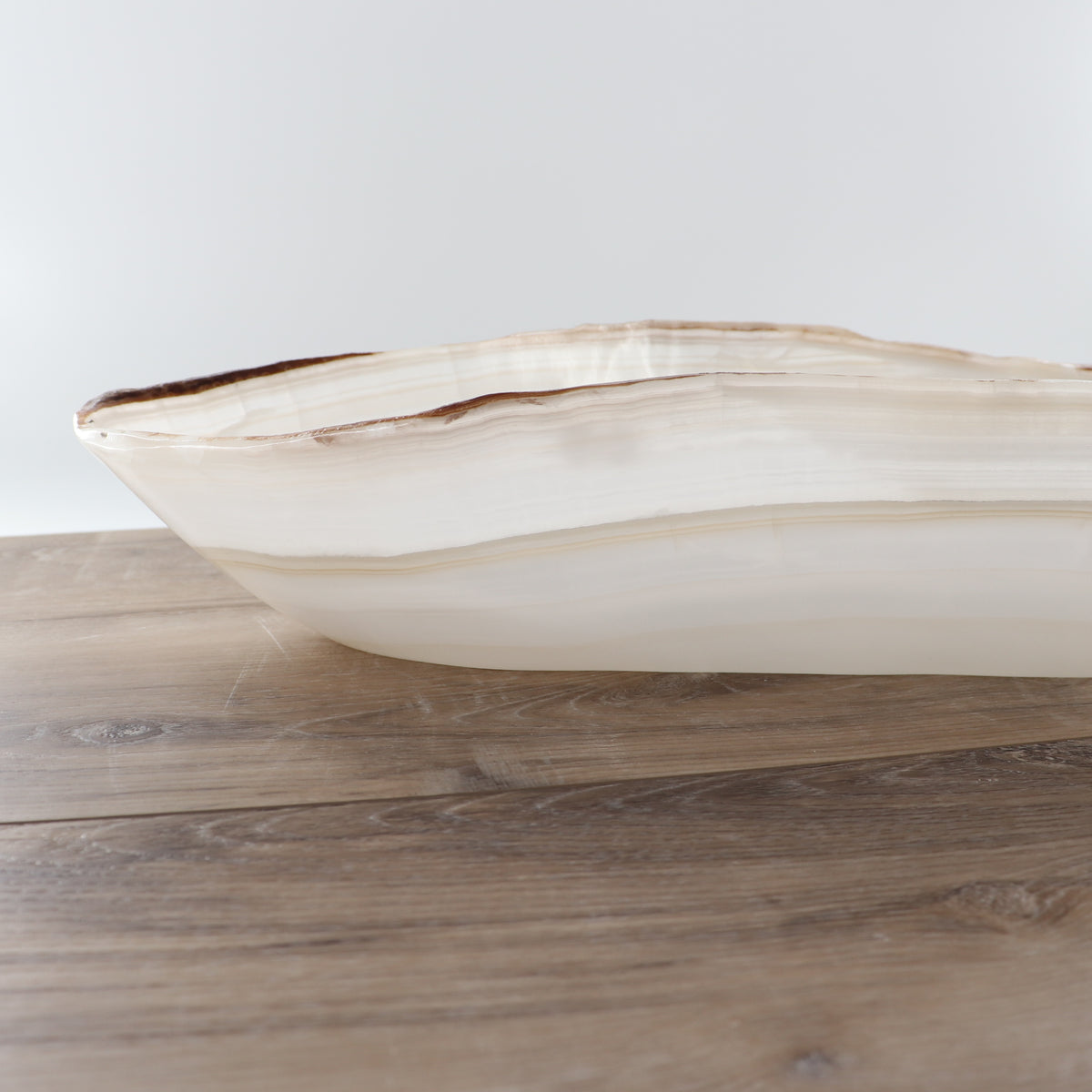 Mexican Onyx/Calcite Canoe Bowl 35"