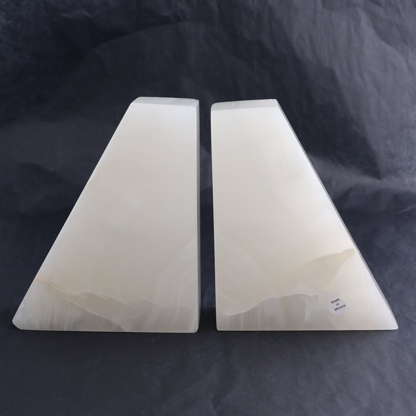 One Pair of Mexican Onyx/Calcite White Polished Bookends - Expert Wholesale and Supplier of Wholesale Crystals & Bulk Gemstones, ["Bookends","Calcite","Catalog Onyx","Mexico","onyx"]