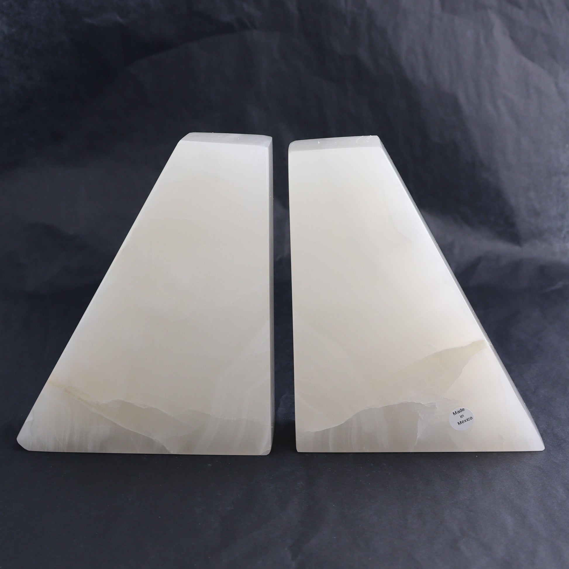 One Pair of Mexican Onyx/Calcite White Polished Bookends - Expert Wholesale and Supplier of Wholesale Crystals & Bulk Gemstones, ["Bookends","Calcite","Catalog Onyx","Mexico","onyx"]
