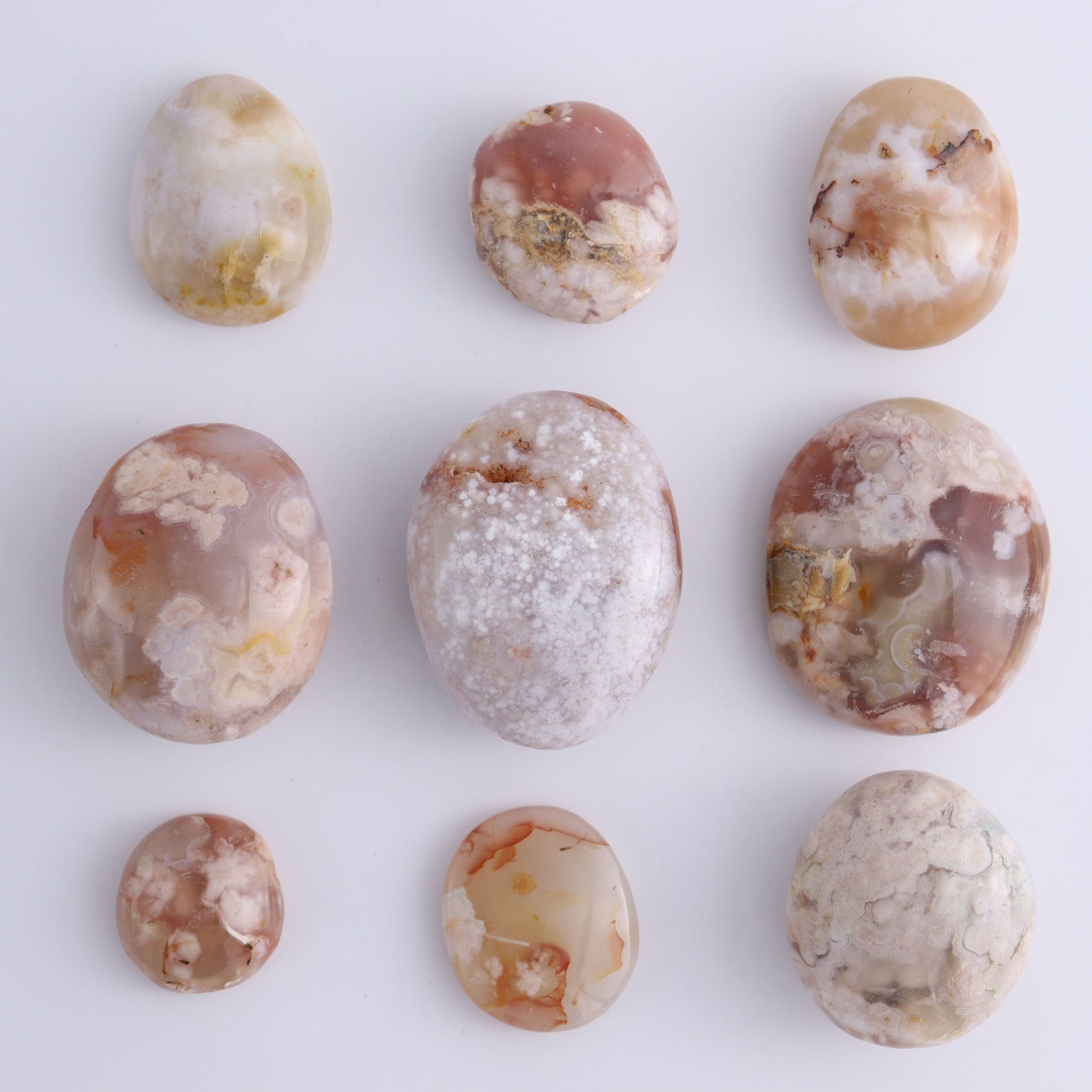 Flower Agate Palm Stones 1 kg Set - Expert Wholesale and Supplier of Wholesale Crystals & Bulk Gemstones, ["Agate","Flower Agate","Madagascar","Palm Stones"]