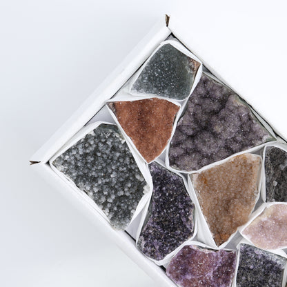 Uruguay Rainbow Amethyst Clusters Flat of 12