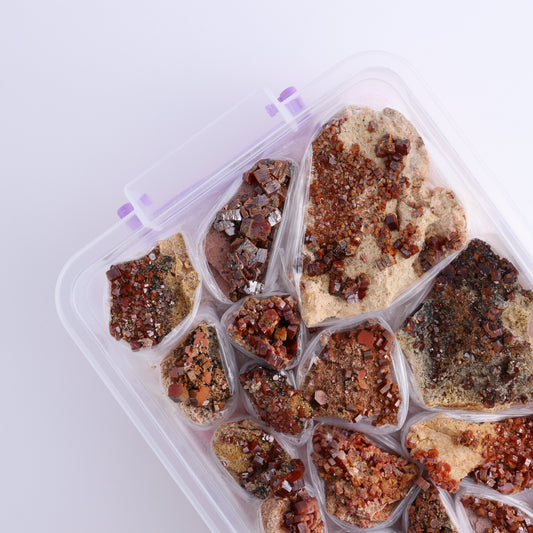 Vanadinite on Barite Flat from Morocco - Expert Wholesale and Supplier of Wholesale Crystals & Bulk Gemstones, ["Barite","Flats","Morocco","Vanadinite","Vanadinite Barite"]