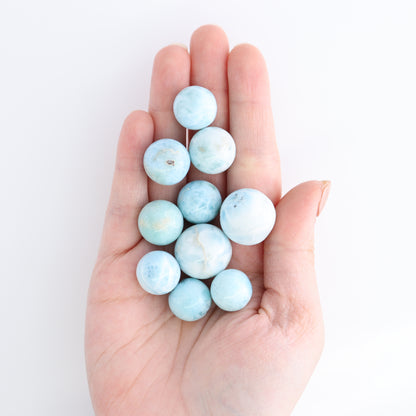 Larimar Spheres Set of 10 - Expert Wholesale and Supplier of Wholesale Crystals & Bulk Gemstones, ["Larimar","Spheres"]