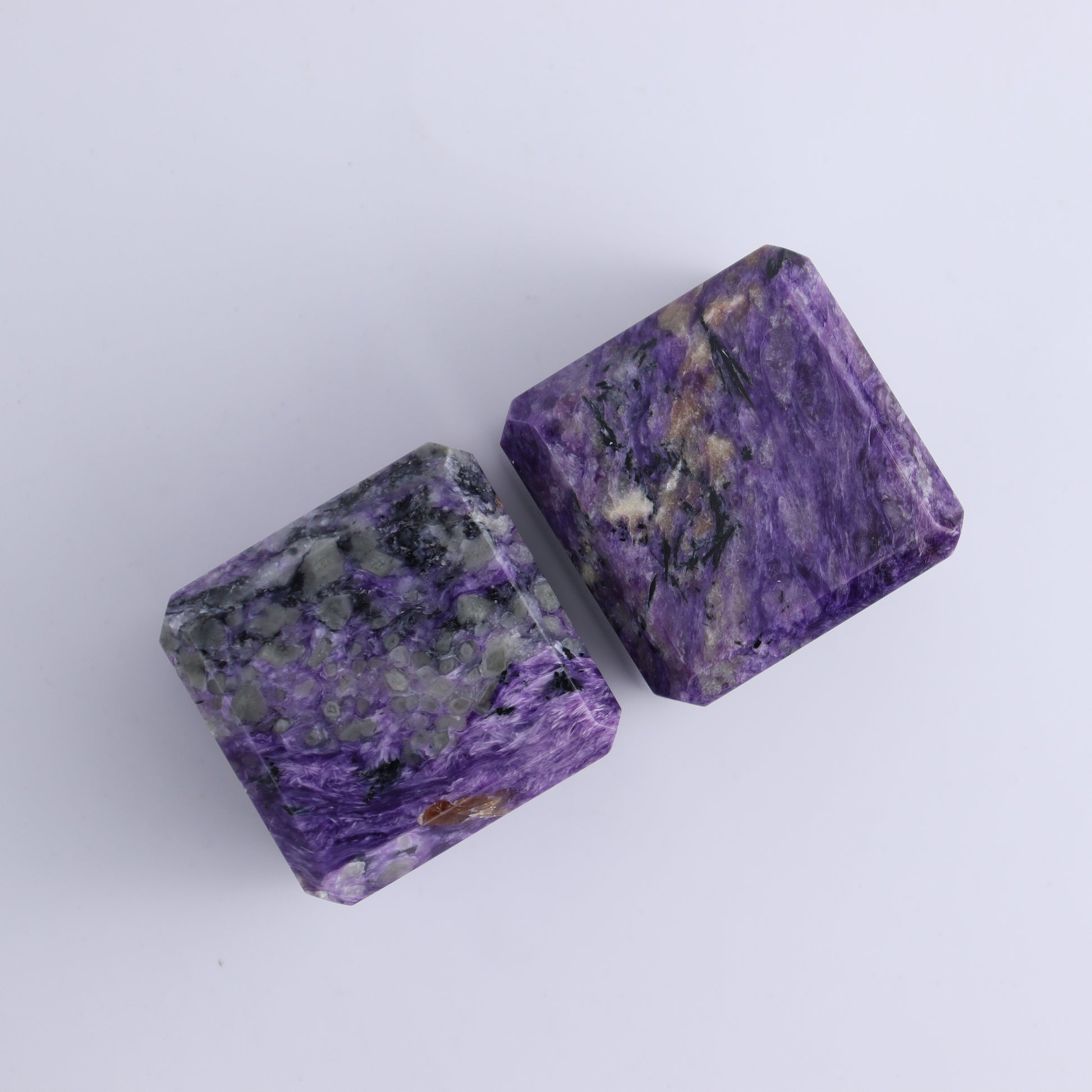 Charoite Cubes Set of 4 - Expert Wholesale and Supplier of Wholesale Crystals & Bulk Gemstones, ["Charoite","Cubes","Russia"]