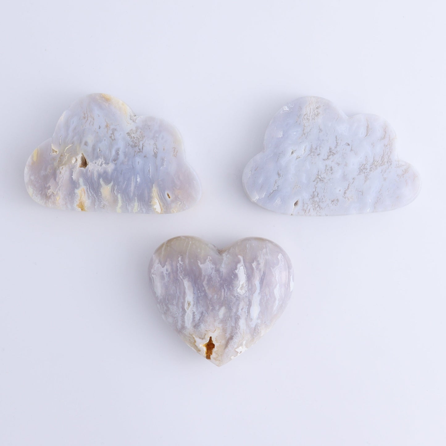 Agate Flames, Clouds, Spheres and a Heart Set of 12 - Expert Wholesale and Supplier of Wholesale Crystals & Bulk Gemstones, ["Agate","Clouds","flames","Hearts","Spheres"]