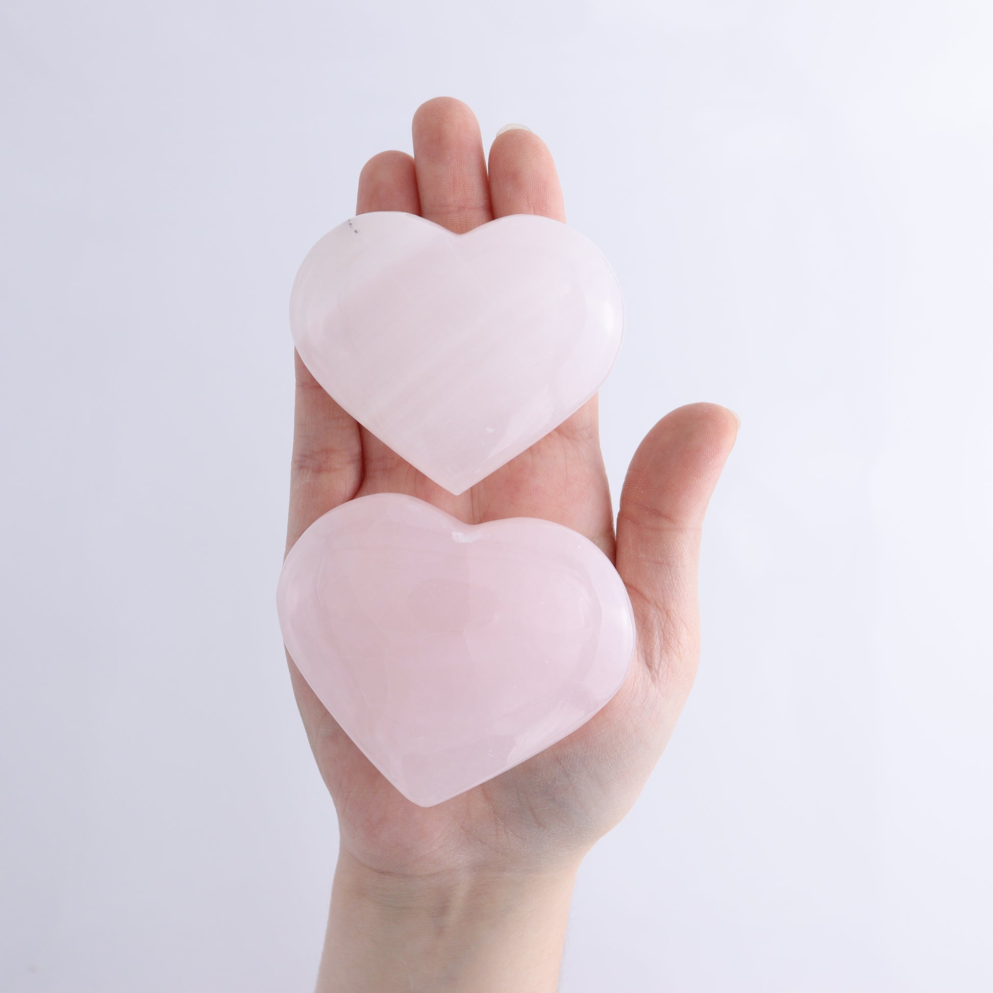 Mangano Calcite Hearts Flat of 12 - Expert Wholesale and Supplier of Wholesale Crystals & Bulk Gemstones, ["close_30","Pakistan","Pink Calcite"]