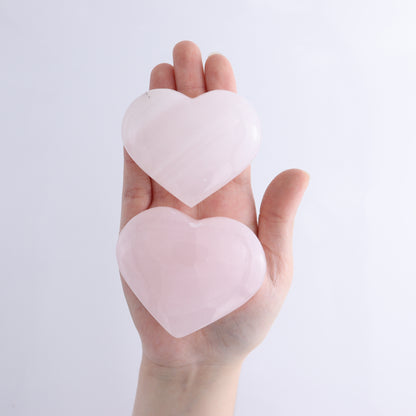 Mangano Calcite Hearts Flat of 12 - Expert Wholesale and Supplier of Wholesale Crystals & Bulk Gemstones, ["close_30","Pakistan","Pink Calcite"]